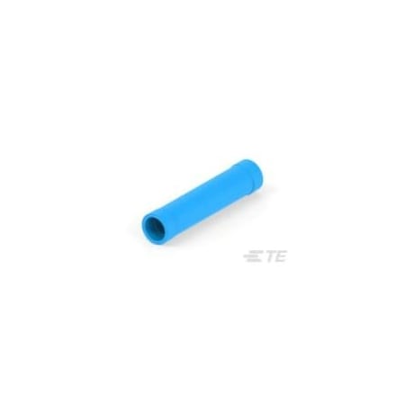 Te Connectivity Butt Splice Wire Connector, 14 AWG Max, Blue, Vinyl Insulation, 600 V 2-34071-2